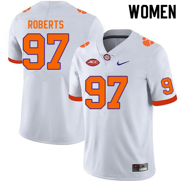 Women #97 Andrew Roberts Clemson Tigers College Football Jerseys Sale-White - Click Image to Close